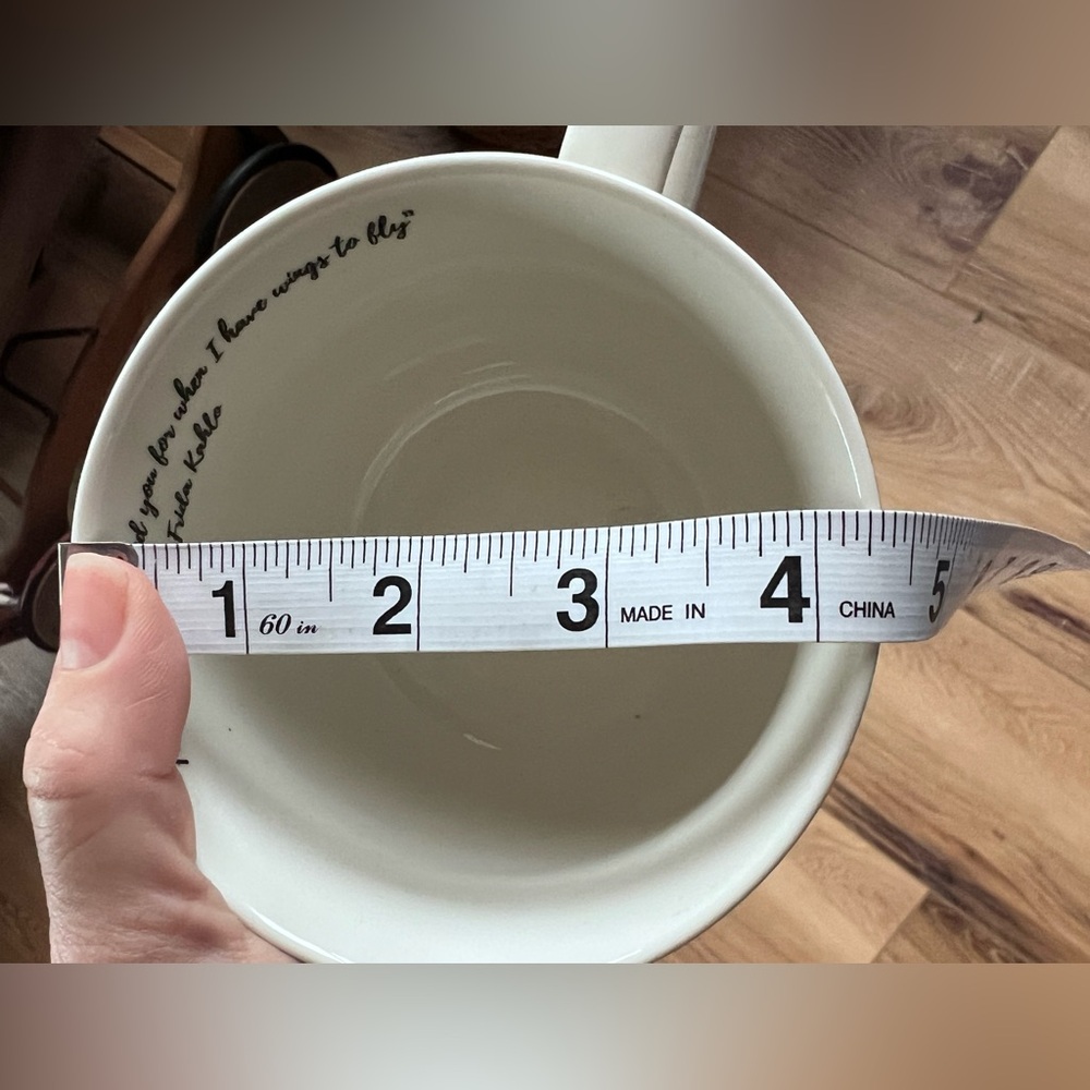 Kikkerland Frida Kahlo Quote Mug Black Floral Folk Art Coffee Tea Cup - Picture 8 of 8